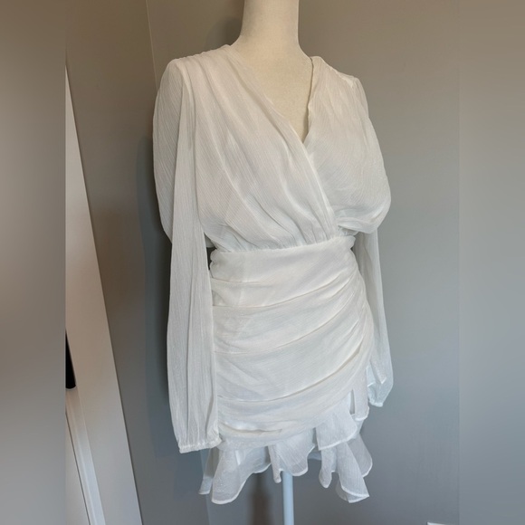 Windsor White Long Sleeve Short Dress Size Small - Picture 2 of 10